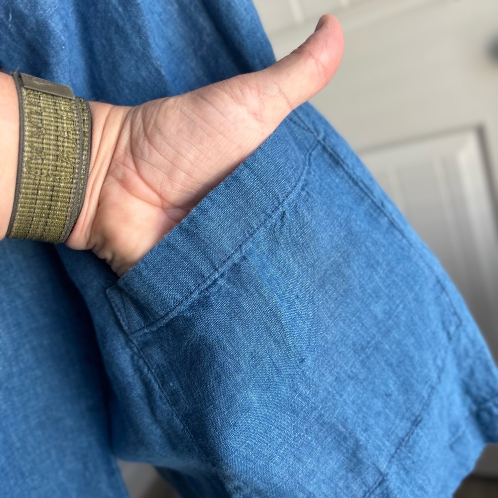J. Jill Blue Open-Front Cardigan pure indigo linen - Picture 11 of 12